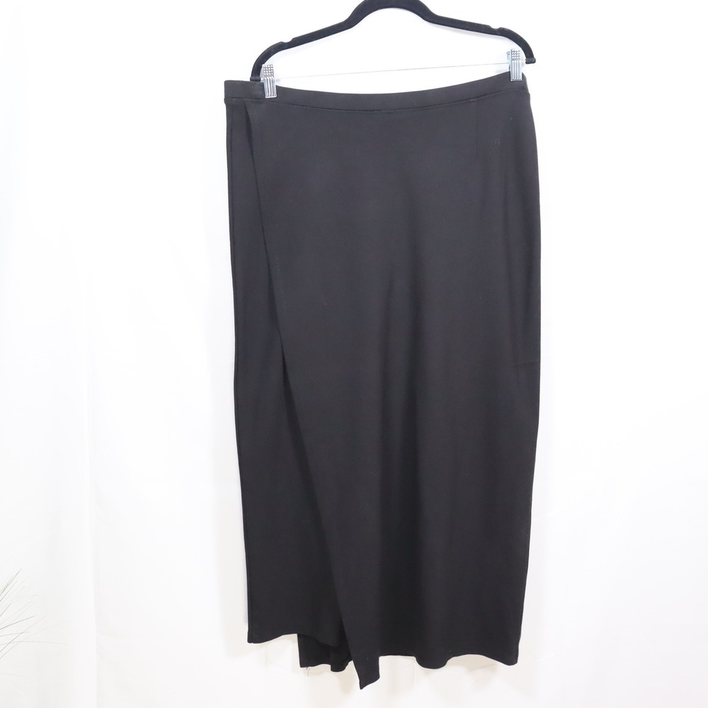Betabrand Maxi Faux Wrap Skirt 2XL Black Womens Office Professional Career